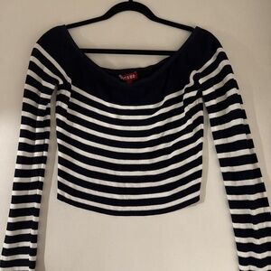 Staud Stripped Cropped Blouse